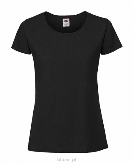 Damski T-SHIRT RINGSPUN kolor czarny FRUIT of the LOOM