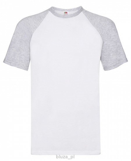 T-shirt BASEBALL kolor biały/szary FRUIT of the LOOM