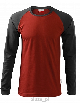 T-shirt z dł.rękawami kolor czerwony / khaki RIMECK