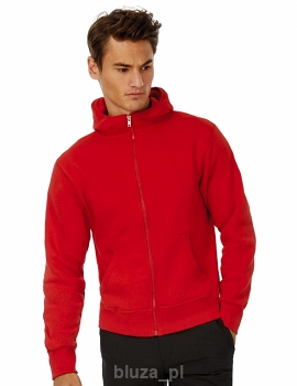 Bluza z kapturem zapinana na zamek kolor czerwony 3XL B&C
