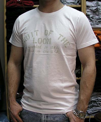 WYPRZEDAŻ!!! T-shirt KENTUCKY T kolor biały FRUIT of the LOOM roz. XL