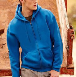Bluza z kapturem zapinana na zamek kolor niebieski FRUIT of the LOOM