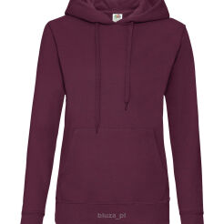 Damska bluza z kapturem "kangurka" kolor burgund FRUIT of the LOOM