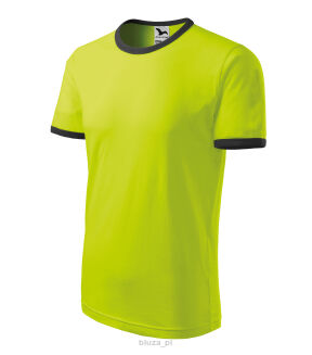 T-shirt RINGER kolor limonka / szary MALFINI - 3