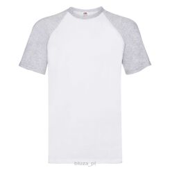T-shirt BASEBALL kolor biały/szary FRUIT of the LOOM