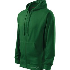 Bluza z kapturem zapinana na zamek kolor butel. zieleń ADLER