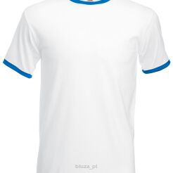 T-shirt RINGER kolor biały/niebieski FRUIT of the LOOM