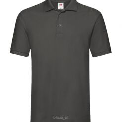 Koszulka polo PREMIUM kolor ciemny szary FRUIT of the LOOM