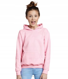 Dziecięca Bluza z kapturem Premium kolor pastelowy róż FRUIT of the LOOM - 2