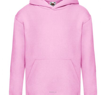 Dziecięca Bluza z kapturem Premium kolor pastelowy róż FRUIT of the LOOM