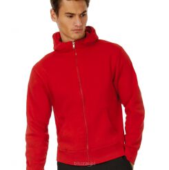 Bluza z kapturem zapinana na zamek kolor czerwony 3XL B&C